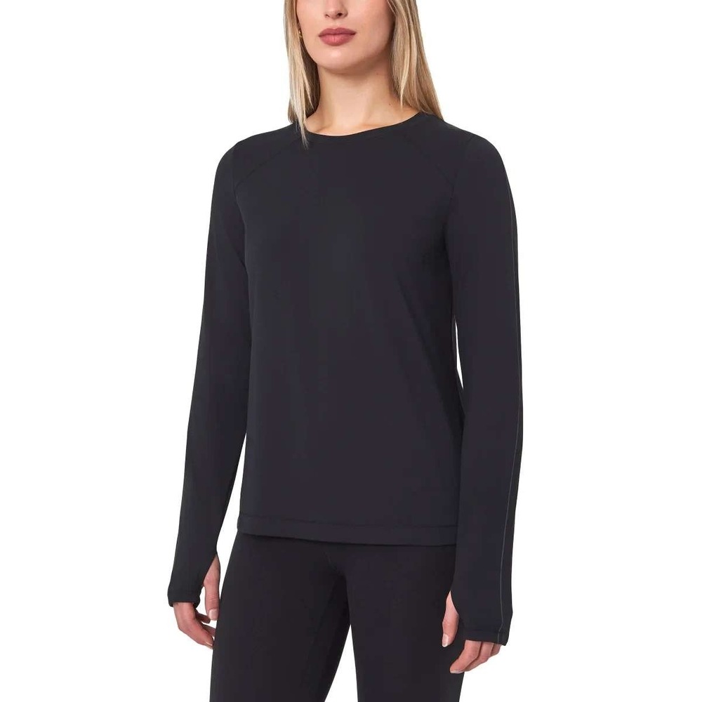 NWT Mondetta Active Long Sleeve Top Women's M Black  Nylon Spandex Sport